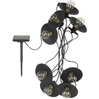 SMART GARDEN LED-zonnelichtketting Vivo 365, 8-lamps IP44 365, zwart, Kunststof, Vintage