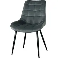 Lizzely Garden & Living Eetkamerstoel De Vince grijs velvet eetstoel