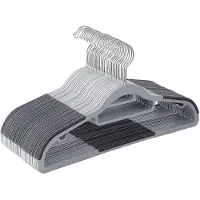 Acaza Kunststof kledinghangers - antislip - draaibare haak - 30 stuks - grijs