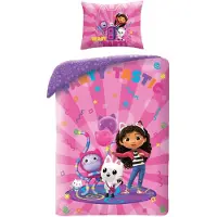 Gabby's Dollhouse Gabby's Poppenhuis Baby Dekbedovertrek, Party-Tastic - 100 x 135 cm + 60 x 40 cm - Katoen