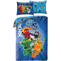 LEGO Ninjago Dekbedovertrek, Mini-Fig - Eenpersoons - 140 x 200 + 70 x 90 cm - Polyester
