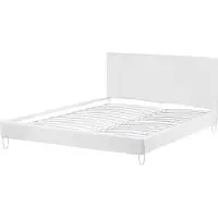 Beliani FITOU - Bekleding bed - Wit - 180 x 200 cm - Fluweel