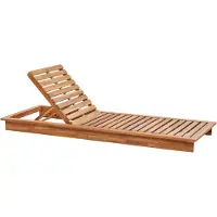 Beliani GRANARI - Ligstoel - Lichthout/Off-white - Acaciahout