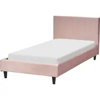 Beliani FITOU - Bekleding bed - Roze - 90 x 200 cm - Fluweel