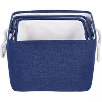 Beliani DARQAB - Manden set van 3 - Donkerblauw - Polyester