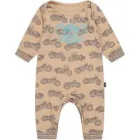 Charlie Choe - Baby jumpsuit longsleeve - Bruin met Motoren - Maat 56
