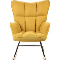Beliani OULU - Schommelstoel - Geel - Polyester