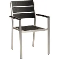 Beliani VERNIO - Tuinstoel set van 6 - Zwart/Zilver - Aluminium