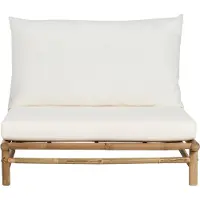 Beliani TODI - Fauteuil - Lichthout/Wit - Bamboe