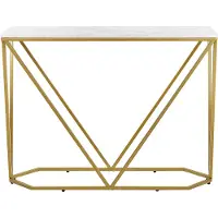 Beliani HAZEN - Sidetable - Wit/Goud - MDF