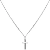 Lucardi Dames Zilveren ketting met hanger kruis - Ketting - 925 Zilver - Zilverkleurig - 48 cm
