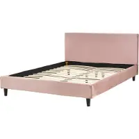 Beliani FITOU - Bekleding bed - Roze - 140 x 200 cm - Fluweel