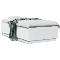 vidaXL Bedframe bewerkt hout wit 90x190 cm