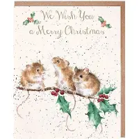 Wrendale Designs Wrendale Kerstkaarten Notepack - 8 stuks - 'Christmas Mice' Mouse Card Pack - Christmas Cards - Kerstkaart
