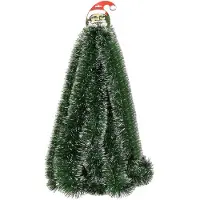 Springos Kerstslinger Guirlande 3 m Donkergroen/Wit