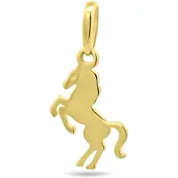 New Bling 9NBSAM-G230377 Gouden Hangertje Paard - 14 Karaat Bedeltje - Paardje 11,6x7mm - Goud