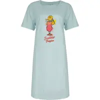 Temptation Dames Nachthemd - Slaapkleedje - Katoen - Blauw - Maat XL