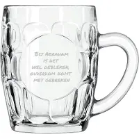 Libbey Gegraveerde bierpul 55cl Bij abraham is het wel gebleken, ouderdom komt met gebreken