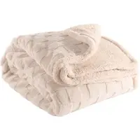 Tiseco - Plaid RAVA - super zacht stof - geruit patroon - 150x200 cm, beige