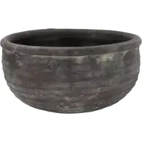 DK Design Bloempot/schaal laag - model Gamla - antraciet grijs - structuur streep - 31 x 31 x 14 cm