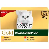 Gourmet 3x Gold Malse Lekkernijen ( kip, rund, zalm en zeevis)