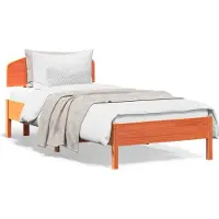 vidaXL Bedframe zonder matras massief grenenhout wasbruin 100x200 cm
