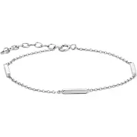 The Jewelry Collection Armband Balkje 1,2 mm 16 + 3 cm - Zilver Gerhodineerd