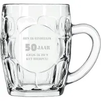 Libbey Gegraveerde bierpul 55cl Ben ik eindelijk 50 jaar krijg ik zo'n kut bierpul