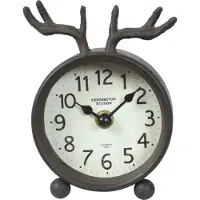Countryfield Tafelklok Deer metaal L4,5B10,5H13,5CM wit/zwart