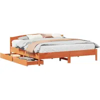 vidaXL Bedframe zonder matras massief grenenhout wasbruin 200x200 cm
