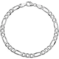 The Jewelry Collection Zilver Gerhodineerde Armband figaro 4 1329692