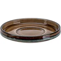 COSY&TRENDY Cosy & Trendy Espresso Schotel Quintana Amber – Ø 12 cm – Bevat 1 espresso schotel – Amberkleurig aardewerk met unieke textuur – Vaatwasser- en Magnetronbestendig