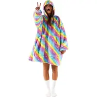 Noony Neon oversized hoodie deken - Plaids met mouwen - Fleece deken met mouwen - Ultrazachte binnenkant - Hoodie blanket - One size fits all