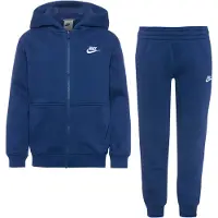 Nike Sportswear Club Fleece Trainingspak Full-Zip Hooded Kids Donkerblauw Wit