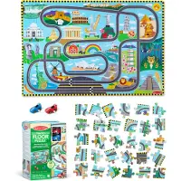 Melissa & Doug - Floor Puzzle & Play Set Race Track