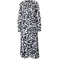 Comma Jurk blauw / zwart / wit
