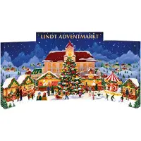 Lindt Chocolade Adventskalender Kerstmarkt 304 gram - Unieke openklapbare chocolade adventskalender - Extra groot - 24 chocolade verrassingen