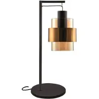 Freelight Tafellamp Chiasso Zwart Goud & Amber Glas 1 Lichts