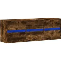 vidaXL Tv-wandmeubel met LED-verlichting 130x31x45 cm gerookt eiken
