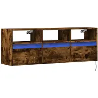 vidaXL Tv-wandmeubel met LED-verlichting 130x31x45 cm gerookt eiken