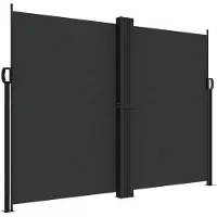 vidaXL Windscherm uittrekbaar 180x1200 cm zwart
