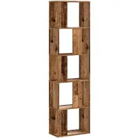 vidaXL Boekenkast 5-laags 45x23,5x162,5 cm bewerkt hout oud hout