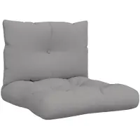 vidaXL Palletkussens 2 st stof grijs