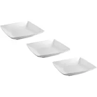 BonBistro Diepe Borden / Pastaborden Yong Squito 22 x 22 cm - Wit - 3 stuks
