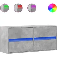 vidaXL Tv-wandmeubel met LED-verlichting 100x31x45 cm betongrijs