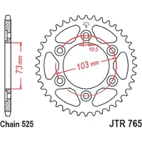 JT Sprockets 525 Jtr76543 Steel Achtertandwiel