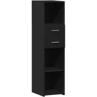 vidaXL Hoge kast 30x42,5x124 cm bewerkt hout zwart