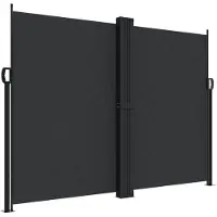 vidaXL Windscherm uittrekbaar 180x600 cm zwart
