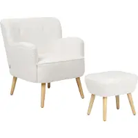 Beliani TUMBA - Fauteuil - Wit - Polyester