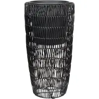 Beliani CHELONE - Bloempot set van 2 - Zwart - PE rotan
